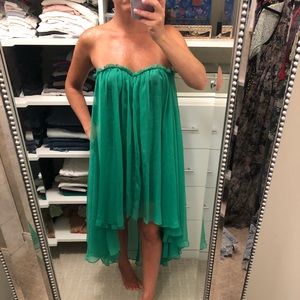 Green High Low dress